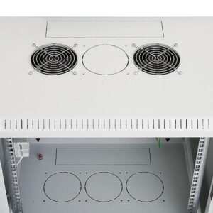 Triton 19"Wandgehäuse, 12HE, 1-teilig, T595, Lichtgrau, mit Lüfterausschnitt,