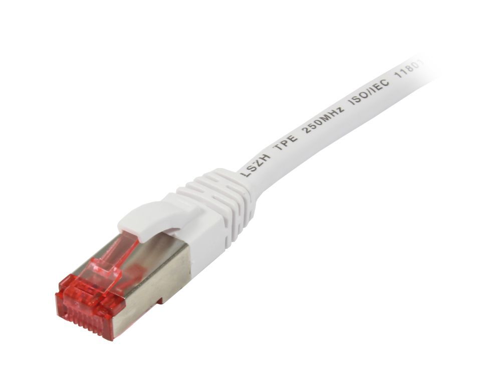 Patchkabel RJ45, CAT6 250Mhz, 1.5m weiss, S-STP(S/FTP), TPE/LSZH(Superflex), Synergy 21,