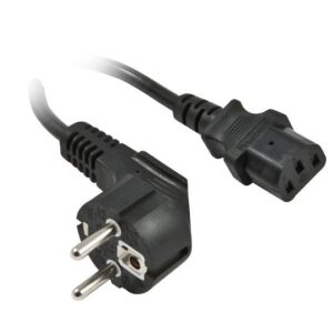 Netzkabel 230V Schutzkontakt CEE7(Stecker)->Kaltgeräte IEC-C13(Buchse), 0,5m, Black, Synergy 21,