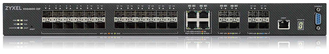 Zyxel Switch full managed Layer3 32 Port • 24x SFP • 4x 1 Gb Combo • 4x SFP+ • 19" • NebulaFlex Pro • XGS4600-32F