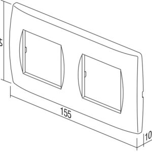 TEM Serie Modul Rahmen OS COVER PLATE SOFT2x2M PW