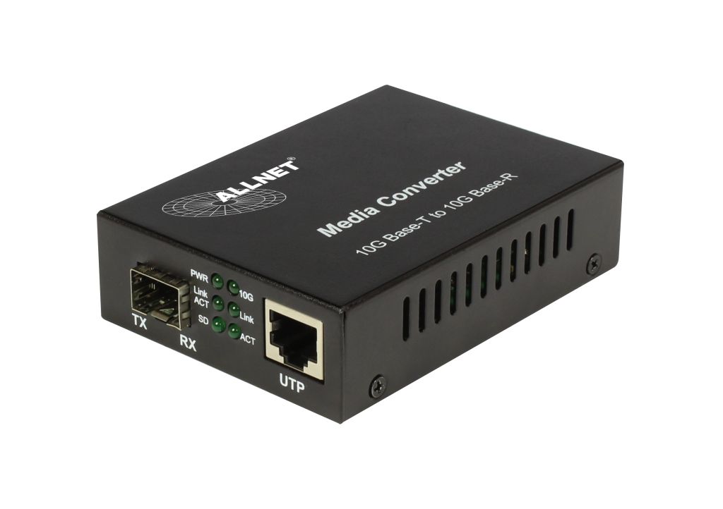 ALLNET Medienkonverter 10GBASE-T auf 10GBASE-SX/LX Single-/Multimode SFP+ Mini-GBIC Anschluss "ALL-MC109-SFP+"