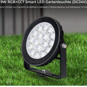 MiBoxer FUTC01 LED Garten Lampe 9W RGB-WW (RGB-CCT) mit Funk und WLAN IP65 24V