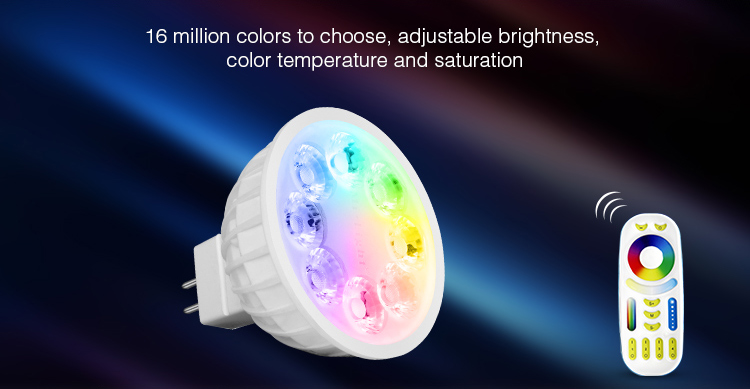 MiBoxer FUT104 LED Retrofit GX5,3 4W RGB-WW (RGB-CCT) Lampe mit Funk und WLAN