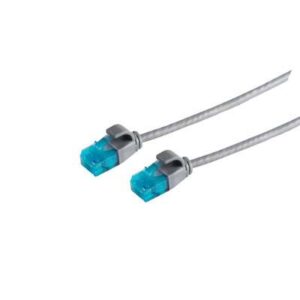Patchkabel RJ45, CAT6 250Mhz, 1,0m grau, UTP(U/UTP) PVC, slimline d=3,5mm,