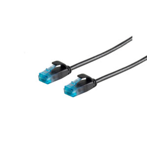 Patchkabel RJ45, CAT6 250Mhz, 0.3m schwarz, UTP(U/UTP) PVC, slimline d=3,5mm,