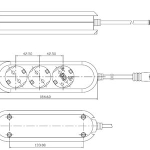 Bachmann Tischsteckdose, 3xDosen(CEE7)->Stecker(CEE7), 1,5m, weiss,