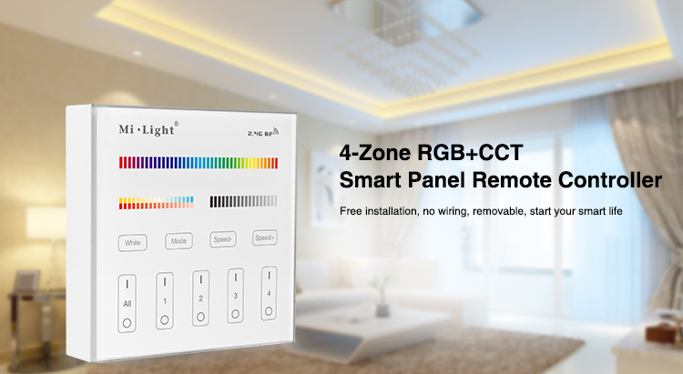 MiBoxer T4 LED Fernbedienung Smart Panel RGB-WW (RGB-CCT) 4 Zonen