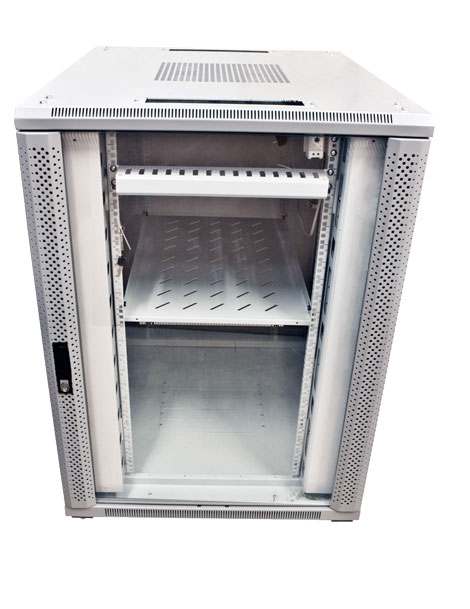 ALLNET 19"Schrank, 22HE, B800/T1200mm, Glastür, Lichtgrau, SNB-Serie,