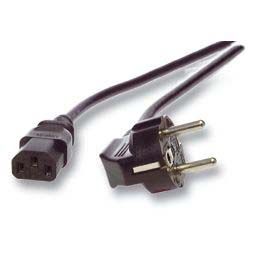 Netzkabel 230V Schutzkontakt CEE7(Stecker)->Kaltgeräte IEC-C13(Buchse), 0.7m,Black, Bulkware,
