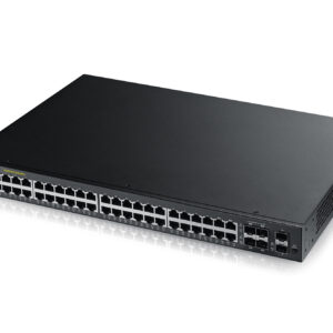 Zyxel Switch smart managed Layer2 50 Port • 44x 1 GbE • PoE Budget 375 Watt • 48x PoE at • 4x 1 Gb Combo • 2x SFP • 19" • NebulaFlex • GS1920-48HPV2