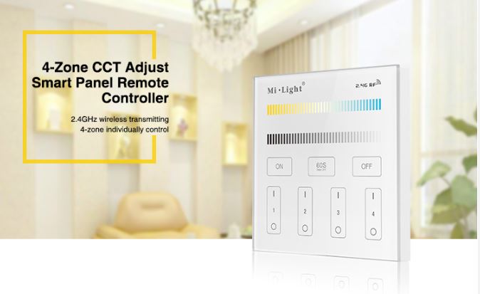 MiBoxer T2 LED Fernbedienung Smart Panel dual white (CCT) 4-Zonen