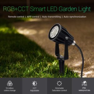 MiBoxer FUTC04 LED Garten Lampe 6W RGB-WW (RGB-CCT) mit Funk und WLAN IP65 230V