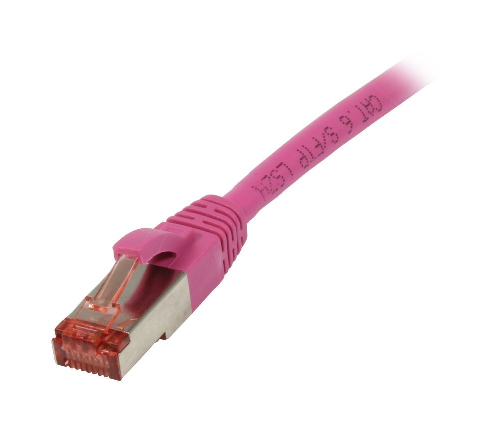 Patchkabel RJ45, CAT6 250Mhz, 15m magenta, S-STP(S/FTP), TPE/LSZH(Superflex), Synergy 21,