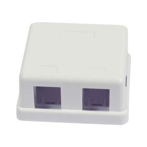 LWL-Dosen AP, 2-fach, Reinweiss, mit Kupplung, OM5 Multi Mode lime Green, Synergy 21