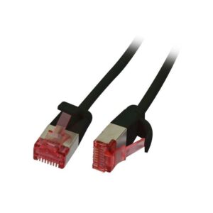 Patchkabel RJ45, CAT6 250Mhz, 3m schwarz, U/FTP, slimline rund d=3,8mm, Synergy 21