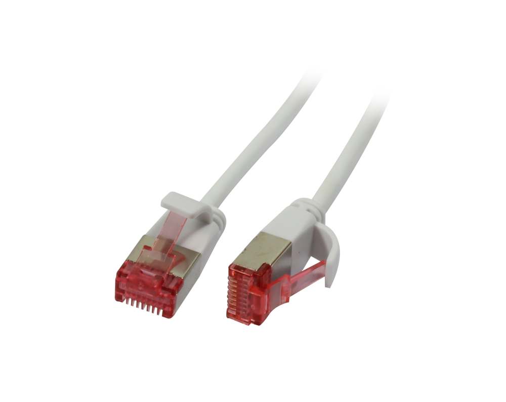 Patchkabel RJ45, CAT6 250Mhz, 0.15m weiss, U/FTP, slimline rund d=3,8mm, Synergy 21