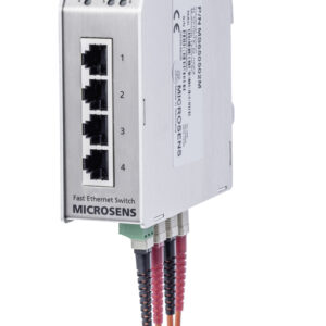 Microsens Industrie 6 Port Fast Ethernet Switch mit Ring-Funktion, 2 x ST duplex (Multimode), 4 x RJ45, MS650501M