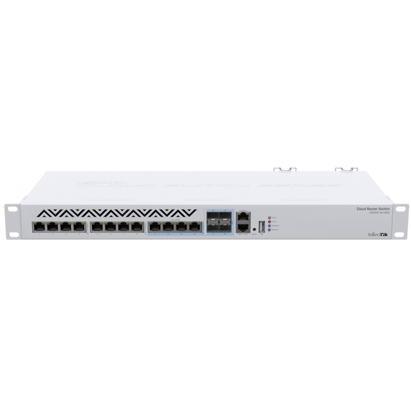 MikroTik Cloud Router Switch CRS312-4C+8XG-RM, 8x 10GB RJ45 Ports, 4x Combo 10GB (RJ45/SFP+), Rackmount