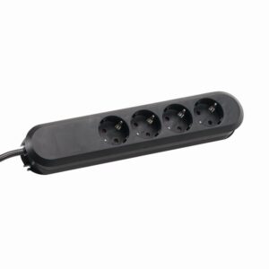 Bachmann Tischsteckdose, 4xDosen(CEE7)->Stecker(CEE7), 1,5m, Schwarz