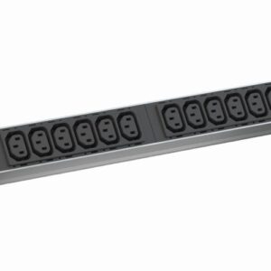 ALLNET 19"zbh. Steckdosenleiste,12xKaltgeräte(C13)->Klemme, 1HE, ALU, Schwarz, Bachmann,