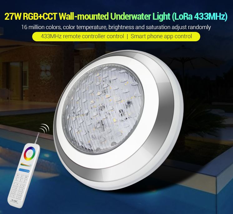 MiBoxer UW02 LED Poolleuchte 27W RGB-CCT LoRa 433MHz Unterwasserleuchte IP68
