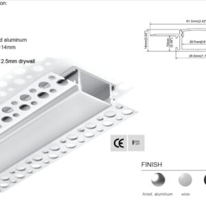Synergy 21 LED U-Profil 200cm, ALU071 Rigipsprofil
