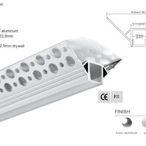 Synergy 21 LED U-Profil 200cm, ALU070-R Rigips Eckprofil