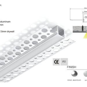 Synergy 21 LED U-Profil 200cm, ALU068-R Rigipsprofil