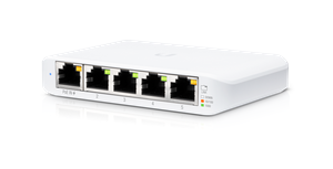 Ubiquiti Switch smart managed Layer2 5 Port • 5x GbE • 1x PoE at In • Desktop • Lüfterlos • UniFi • USW-Flex-Mini