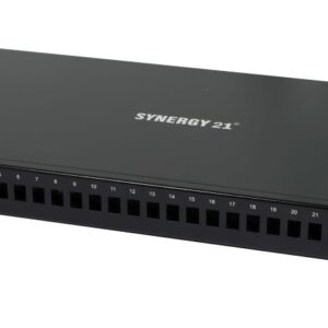 LWL-Patchpanel Spleisbox,19", 12xLC-Duplex-Buchsen, OS2, 9/125u Singlemode, incl.Pigtails, Schwarz, Synergy 21,