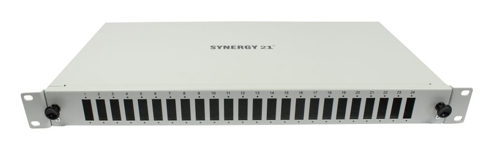 LWL-Patchpanel 6xSC-Duplex-Buchsen, 19", OM4, 50/125u Multimode, Lichtgrau, Synergy 21,