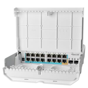MikroTik Cloud Router Switch CRS318-1Fi-15Fr-2S-OUT, netPower, 16x 10/100 (15x PoE-in, 1 x PoE-out), 2x SFP