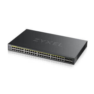 Zyxel Switch full managed Layer2+ 50 Port • 44x 1 GbE • PoE Budget 375 Watt • 48x PoE at • 4x 1Gb Combo • 2x SFP • 19" • NebulaFlex Pro • GS2220-50HP