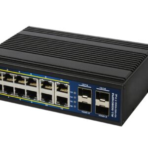 ALLNET Switch industrial smart managed Layer2+ 16 Port GbE • PoE Budget 360W • 12x PoE+ • 4x SFP • Lüfterlos • DIN • ALL-SGI8016PM