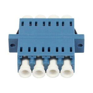 LWL-Kupplung,LC-Buchse/LC-Buchse, 9/125u Singlemode OS2, blau, Quad, PVC, mit Flansch, Synergy 21,