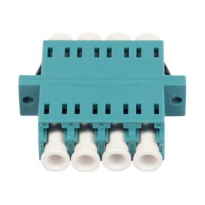 LWL-Kupplung,LC-Buchse/LC-Buchse, 50/125u Multimode OM3, aqua, Quad, PVC, mit Flansch, Synergy 21,