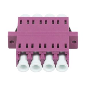 LWL-Kupplung,LC-Buchse/LC-Buchse, 50/125u Multimode OM4, erika-violett, Quad, PVC, mit Flansch, Synergy 21,