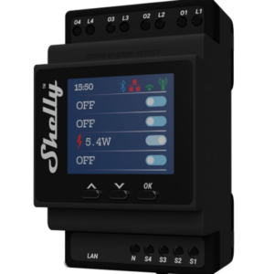 Shelly · Hutschiene · "Pro 4PM" · Relais · max. 40A · 1 Phase · 4 Kanäle · Messfunktion · WLAN · LAN · BT