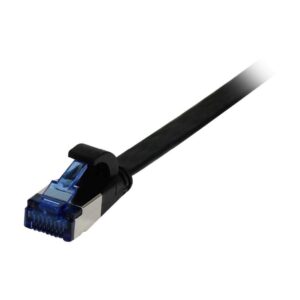 Patchkabel RJ45, CAT6A 500Mhz, 7.0m, schwarz, U/FTP, flach, TPE(Superflex), AWG32, Synergy 21