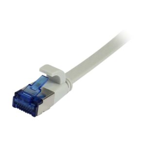 Patchkabel RJ45, CAT6A 500Mhz, 10m, grau, U/FTP, flach, TPE(Superflex), AWG32, Synergy 21