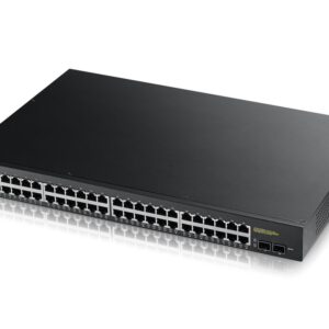 Zyxel Switch smart managed Layer2 50 Port • 48x 1 GbE • PoE Budget 170 Watt • 24x PoE at • 2x SFP • 19" • GS1900-48 V2