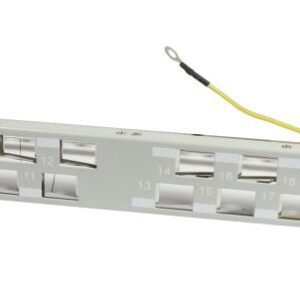 Patch Panel 24xTP,CAT6A, incl.Keystone Slim-line/Short 3P, 19", 1HE(t 96mm) 45Grad Schrägauslass, Lichtgrau, Synergy 21,