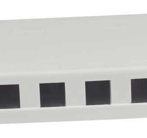 Patch Panel 8xTP, CAT6A, incl.Keystone Slim-line/Short 3P, Aufputz ABS, Weiss, Synergy 21,