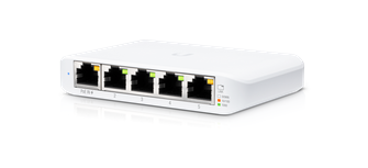 Ubiquiti Switch smart managed Layer2 5 Port • 5x GbE • 1x PoE at In • Desktop • Lüfterlos • 3er Pack • UniFi • USW-Flex-Mini-3
