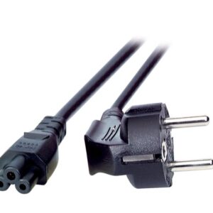 Netzkabel 230V Schutzkontakt CEE7(Stecker)->C5(Buchse), 3m, Black, (Kleeblatt,Mickymaus)