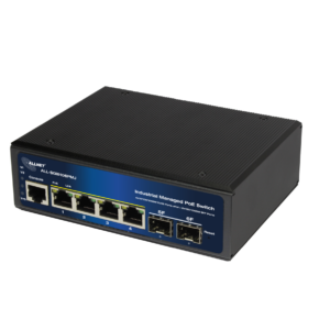 ALLNET Switch industrial full managed Layer2+ 6 Port GbE • PoE Budget 360W • 4x PoE bt • 2x SFP • Lüfterlos • DIN • ALL-SGI8106PMJ-BT