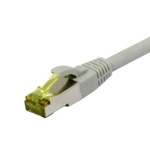 Patchkabel RJ45, CAT6A 500Mhz, 15m, grau, S-STP(S/FTP), TPE/LSZH(Ultraflex), AWG26, mit CAT7 Rohkabel, Synergy 21