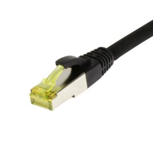 Patchkabel RJ45, CAT6A 500Mhz, 2m, schwarz, S-STP(S/FTP), TPE/LSZH(Ultraflex), AWG26, mit CAT7 Rohkabel, Synergy 21