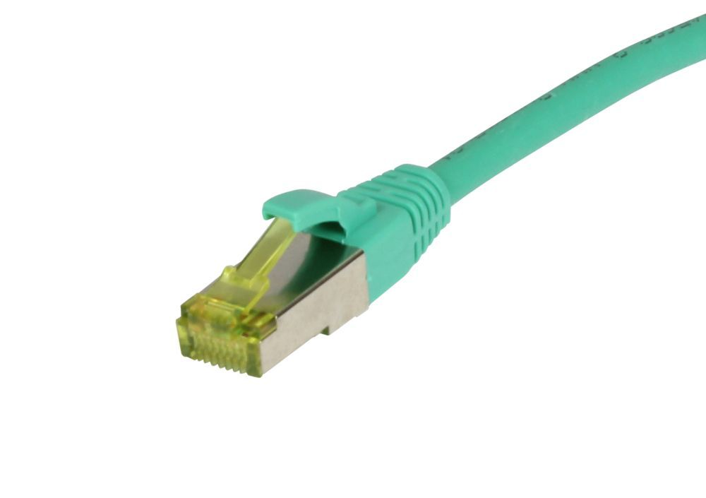 Patchkabel RJ45, CAT6A 500Mhz, 0.25m, grün, S-STP(S/FTP), TPE/LSZH(Ultraflex), AWG26, mit CAT7 Rohkabel, Synergy 21